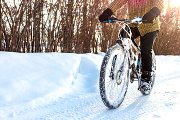 Winter biking backdrop