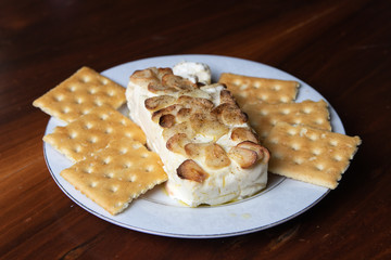cream cheese dip with garlic and olive oil