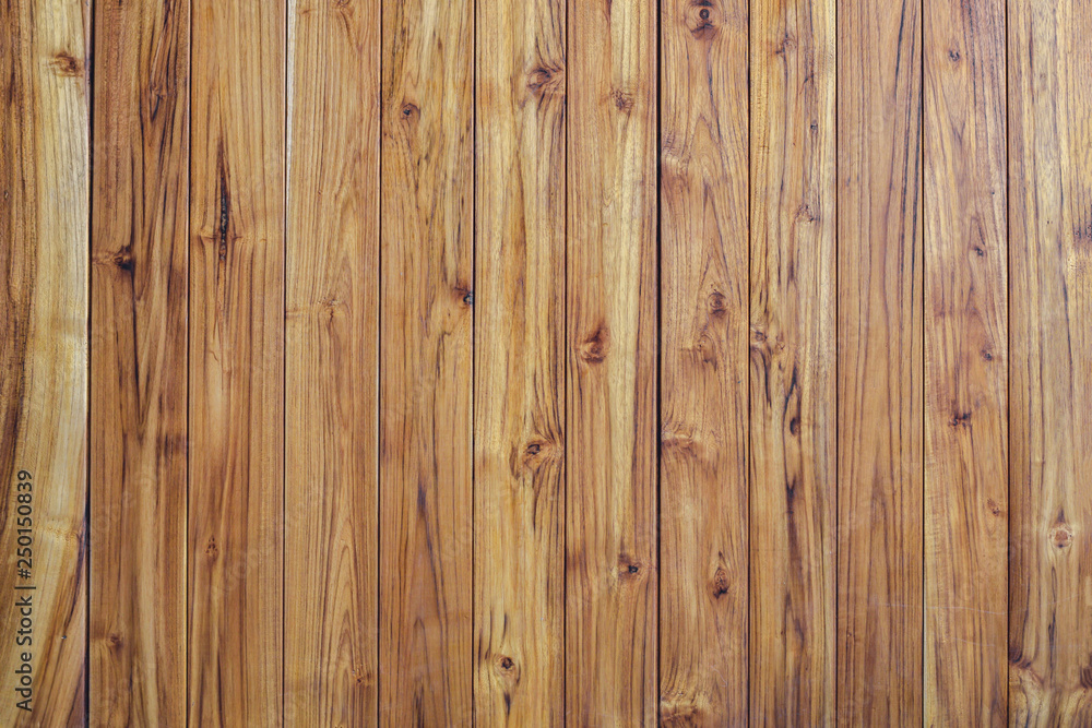 Aufkleber Teak wood table top texture background ,Nature Background for Presentations Space for Text Composition art image, website, magazine or graphic for design