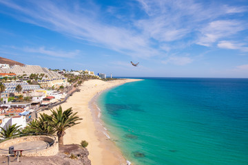 Beach Morro Jable on Canary Island Fuerteventura.
