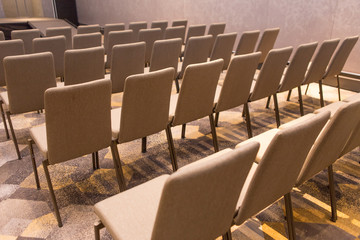 Many chairs in the seminar room