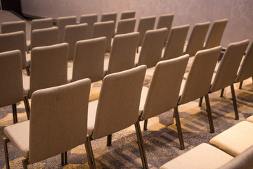 Many chairs in the seminar room
