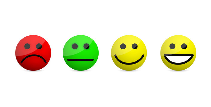 smiley faces levels icons illustration isolated over a white