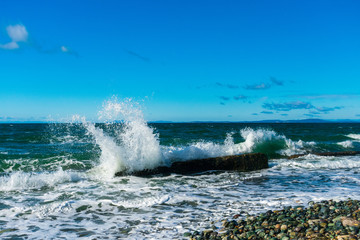 Waves Crashing on Beach | Whidbey Island, Washington