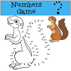 Educational game: Numbers game. Cute xerus.