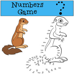 Educational game: Numbers game. Cute xerus.