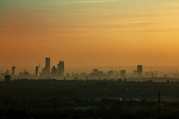 sunset over Manchester