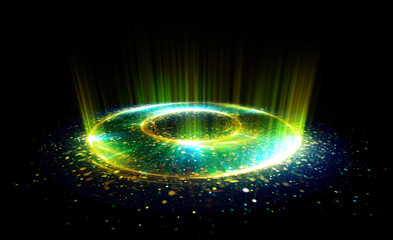 Abstract background. Motion swirl. Glowing circle. Bright spiral. Glow podium. Empty Scene. Space tunnel. Light ellipse. Glint galaxy. Oval stage. Led studio. Lens flare. Glare ring. Show disc.