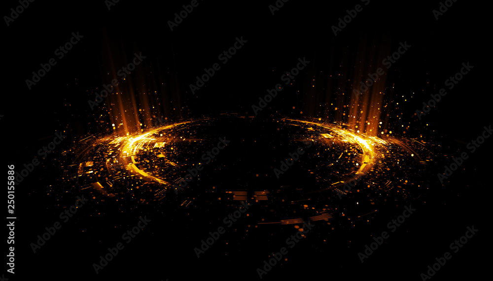 Poster abstract background. motion swirl. glowing circle. bright spiral. glow podium. empty scene. space tu