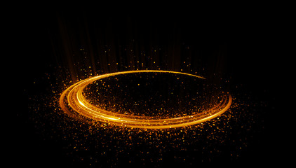 Abstract background. Motion swirl. Glowing circle. Bright spiral. Glow podium. Empty Scene. Space...