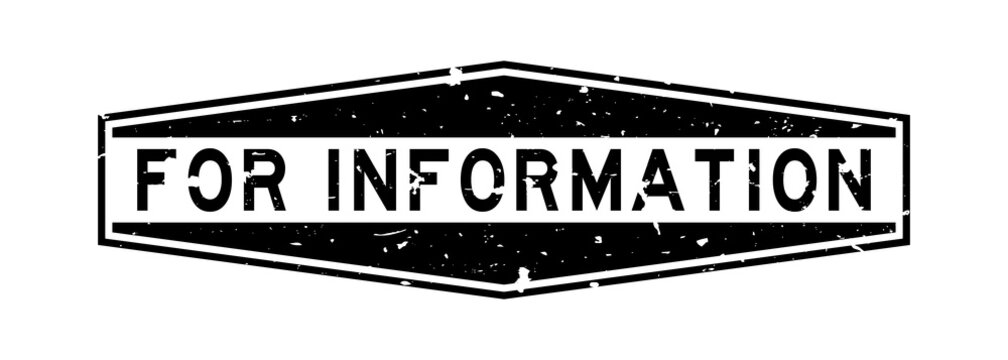 Grunge black for imformation word hexagon rubber seal stamp on white background