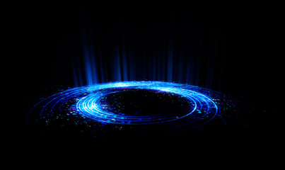 Abstract background. Motion swirl. Glowing circle. Bright spiral. Glow podium. Empty Scene. Space tunnel. Light ellipse. Glint galaxy. Oval stage. Led studio. Lens flare. Glare ring. Show disc.