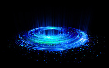 Abstract background. Motion swirl. Glowing circle. Bright spiral. Glow podium. Empty Scene. Space tunnel. Light ellipse. Glint galaxy. Oval stage. Led studio. Lens flare. Glare ring. Show disc.