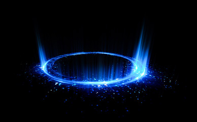 Abstract background. Motion swirl. Glowing circle. Bright spiral. Glow podium. Empty Scene. Space tunnel. Light ellipse. Glint galaxy. Oval stage. Led studio. Lens flare. Glare ring. Show disc.