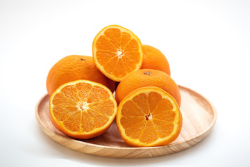 Fresh orange,isolated on a white background