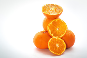 Fresh orange,isolated on a white background