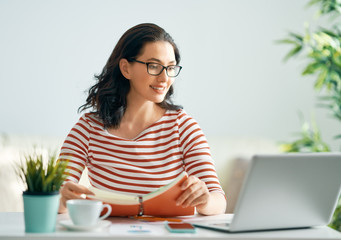 woman working on a laptop