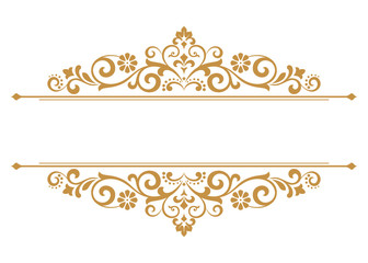 Vintage gold element. Graphic vector design. Damask graphic ornament.