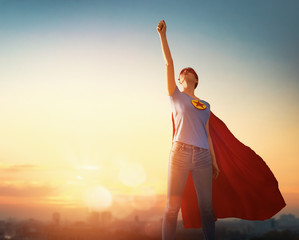 woman in superhero costume