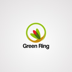 green ring logo vector, icon, element, and template for company