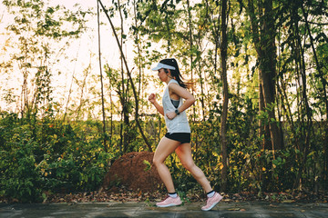 Woman running for good health