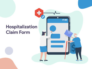 Hospitalization Claim Form illustration. Modern flat design style for website and mobile website.Vector illustration