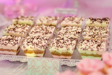 Tiramisu cake in plastic cups