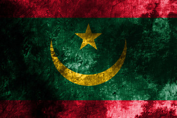 Old Mauritania grunge background flag