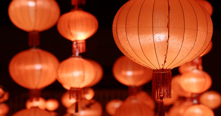 Fototapeta na wymiar Chinese red lantern for lunar new year at night