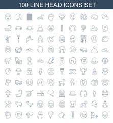 Fototapeta na wymiar 100 head icons
