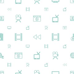 video icons pattern seamless white background