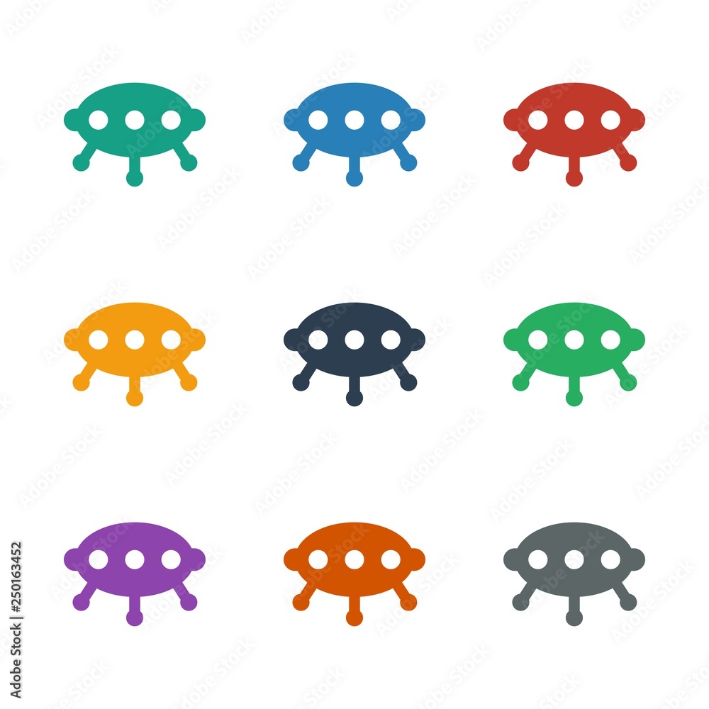 Sticker UFO icon white background