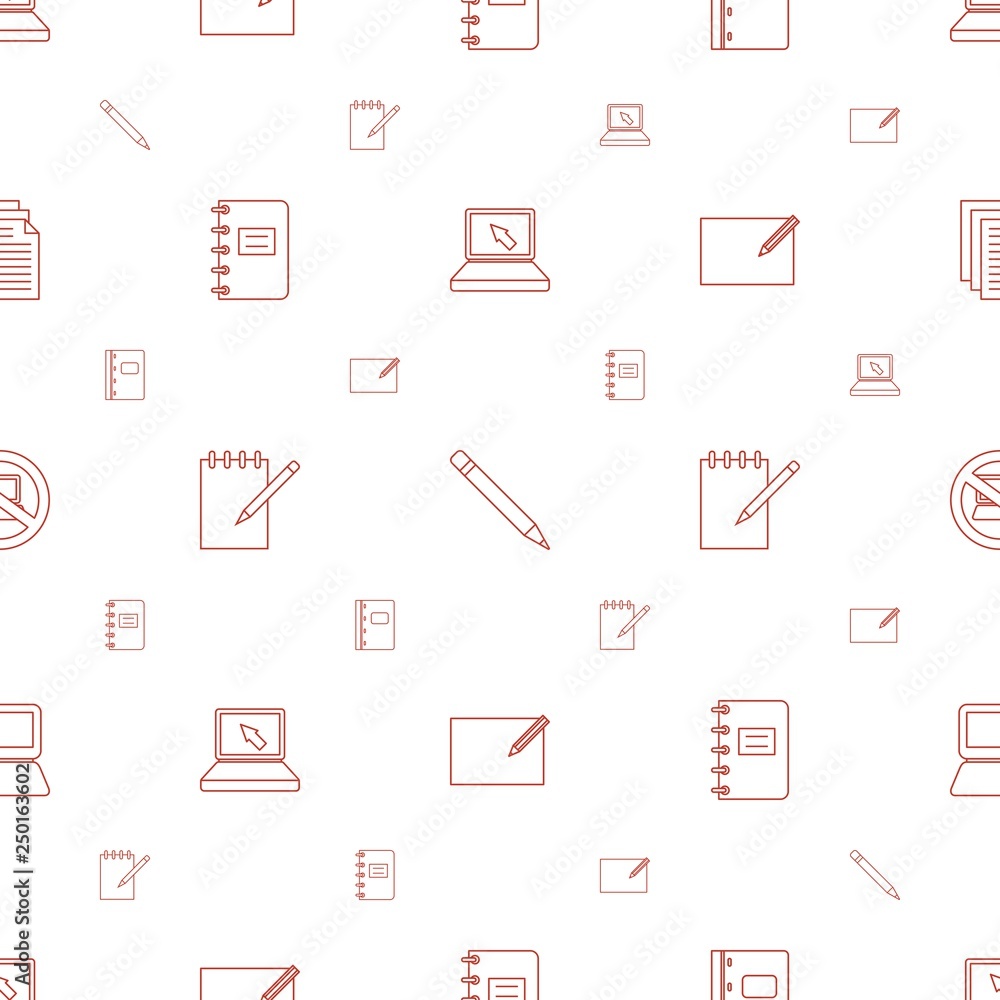 Poster notebook icons pattern seamless white background