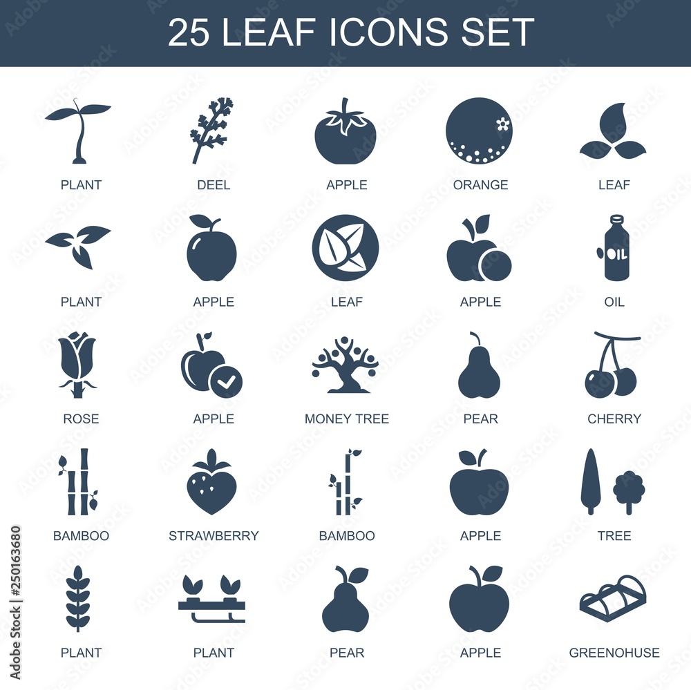 Wall mural leaf icons