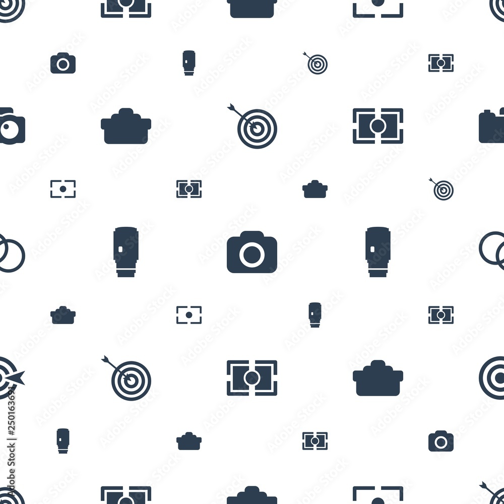 Poster objective icons pattern seamless white background