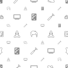 retro icons pattern seamless white background