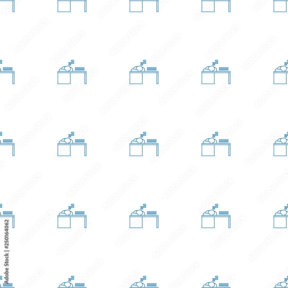 Poster man sleeping on table icon pattern seamless white background