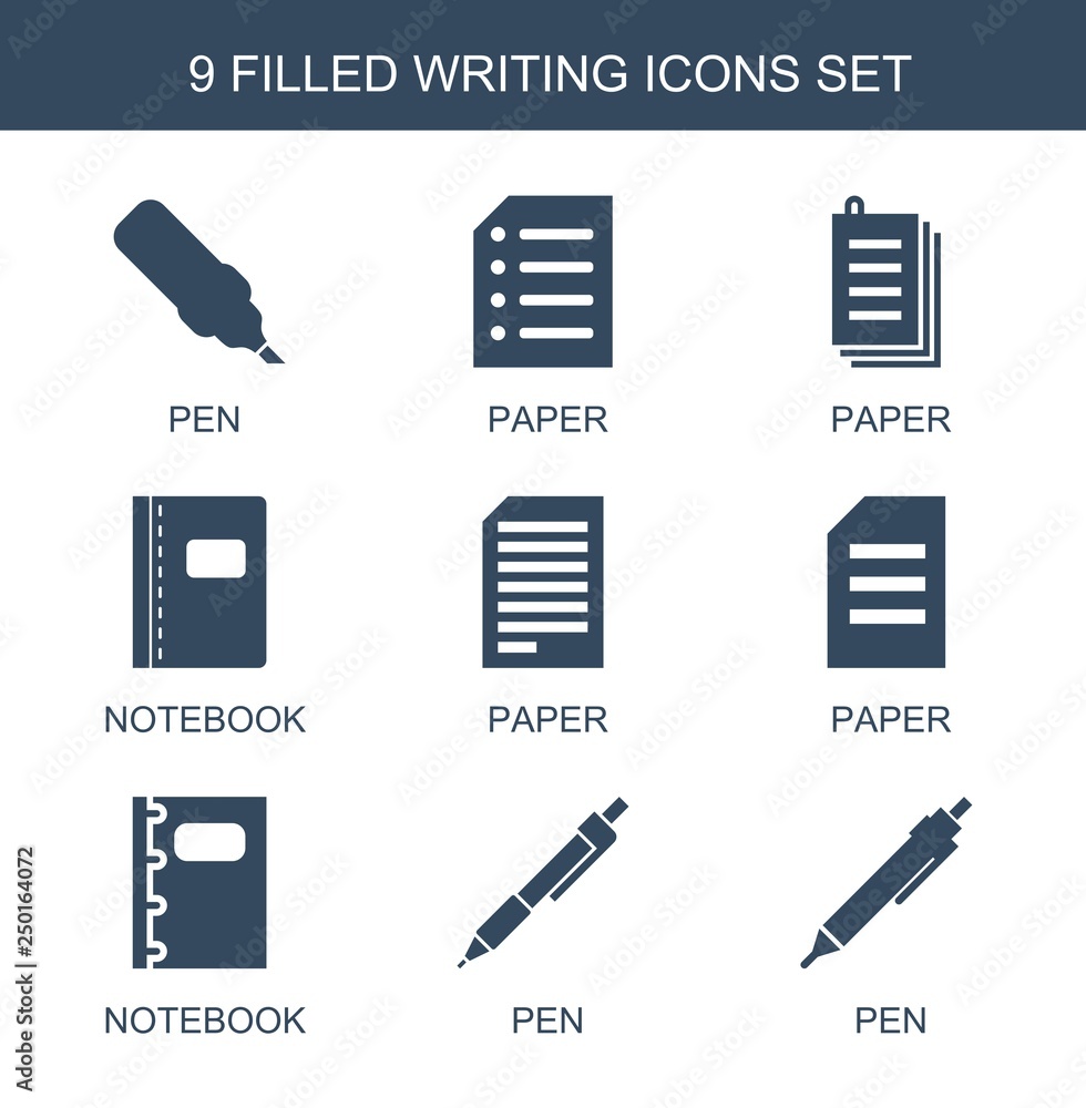 Sticker 9 writing icons