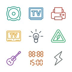 Fototapeta premium 9 electrical icons