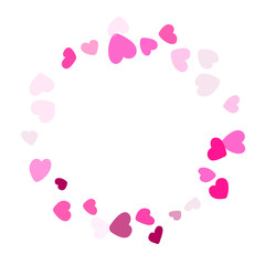 Hearts confetti flying vector background graphic design.