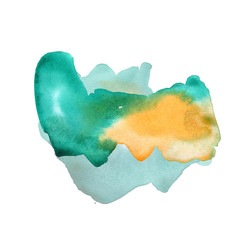 Spots, splashes, strokes, stains, isolated on white background. Basis for design, paper and fabric. Watercolor painting with beautiful stains. - Illustration