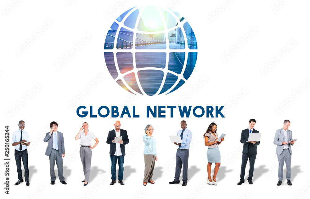 Poster social networking connection global communication