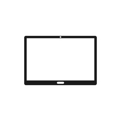 Tablet icon on white background. Vector illustration, flat design.