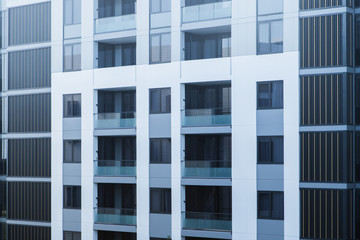 The facade of building apartment.