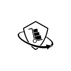 cargo insurance. Element of insurance in shield icon. Premium quality graphic design icon. Signs and symbols collection icon for websites, web design, mobile app
