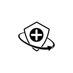 medical, health insurance. Element of insurance in shield icon. Premium quality graphic design icon. Signs and symbols collection icon for websites, web design, mobile app