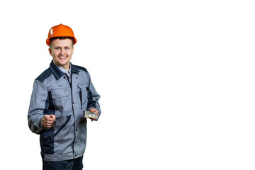 The builder engineer made all repairs to the house or apartment. The keys to the house and the salary of the worker. isolated
