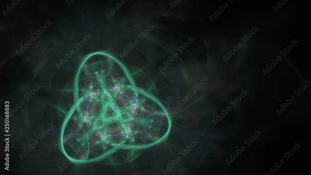 Poster fantasy chaotic colorful fractal pattern. abstract fractal shapes. 3d rendering illustration backgro