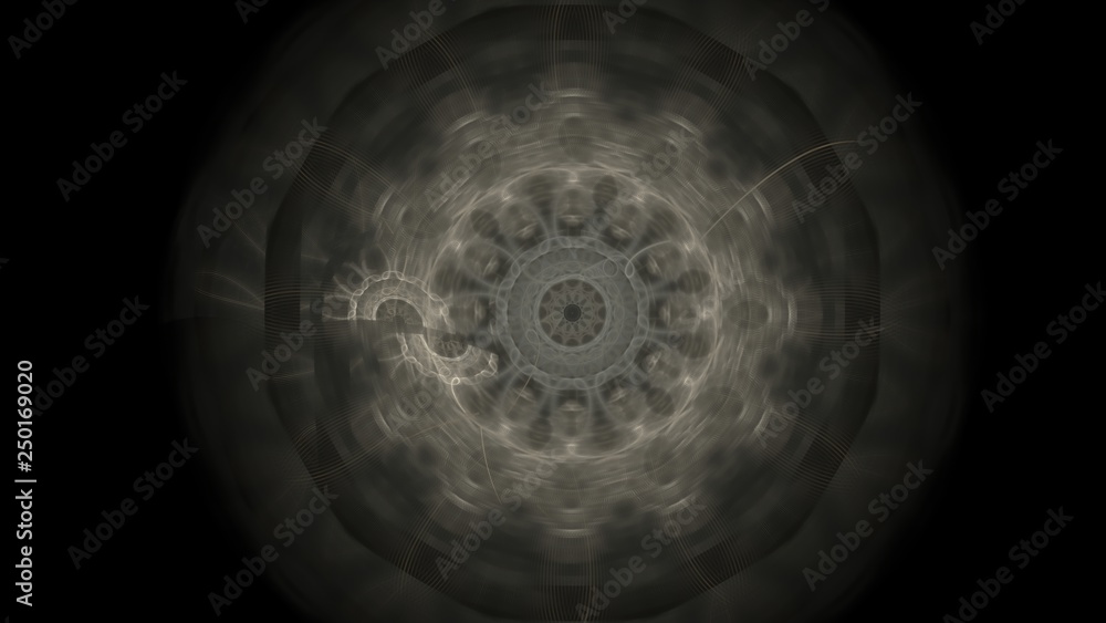 Poster fantasy chaotic colorful fractal pattern. abstract fractal shapes. 3d rendering illustration backgro