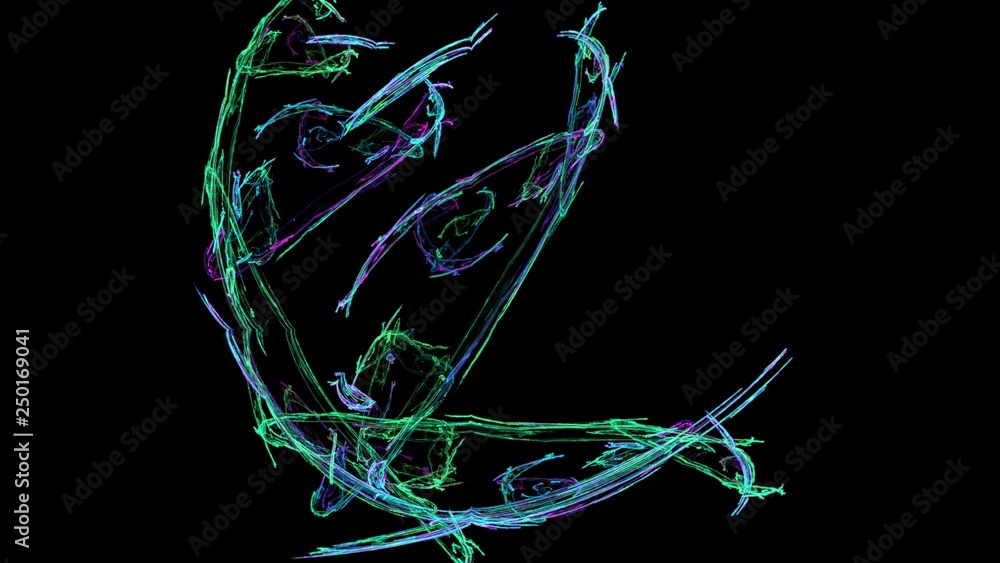 Poster fantasy chaotic colorful fractal pattern. abstract fractal shapes. 3d rendering illustration backgro